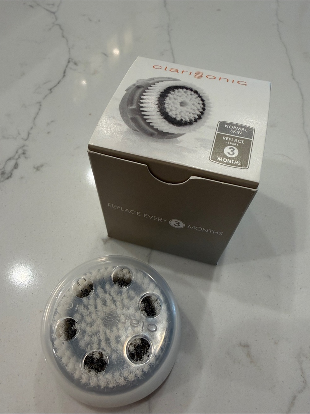 Clarisonic Facial Cleansing Brush Head in White and Gray